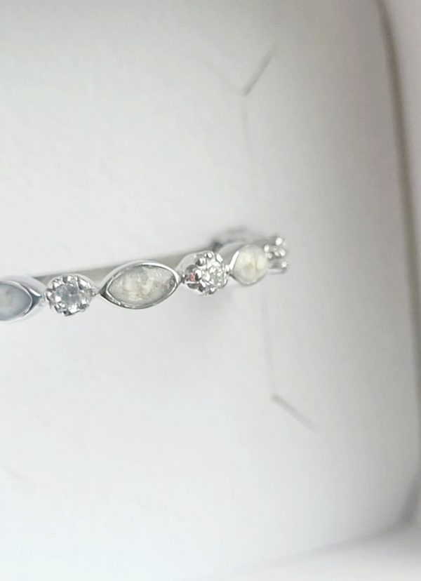 a delicate cremation jewellery ring, encapsulating your loved ones ashes forever within beautiful jewellery